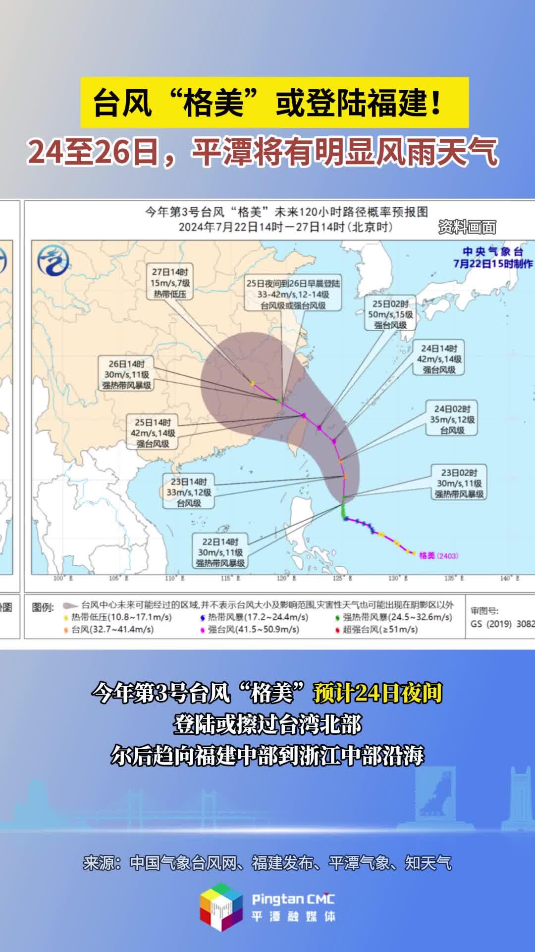 臺(tái)風(fēng)“格美”或登陸福建！24至26日，平潭將有明顯降雨天氣